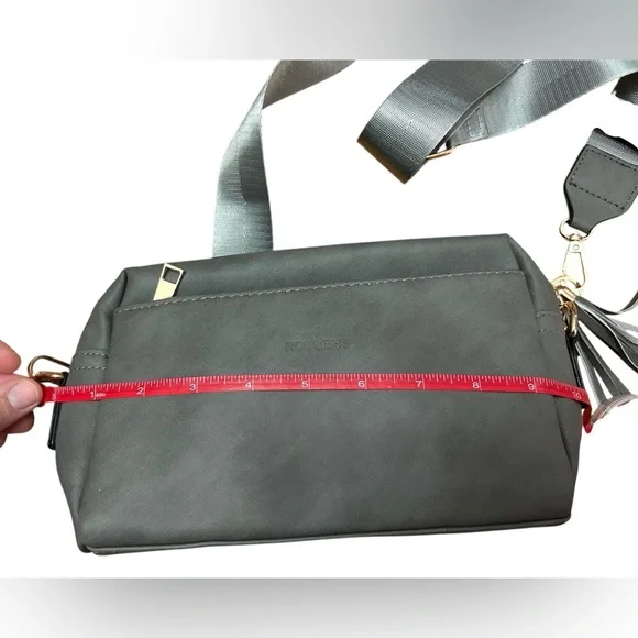 Roulens New Gray Triple Zip Small Crossbody Bag - Picture 8 of 11